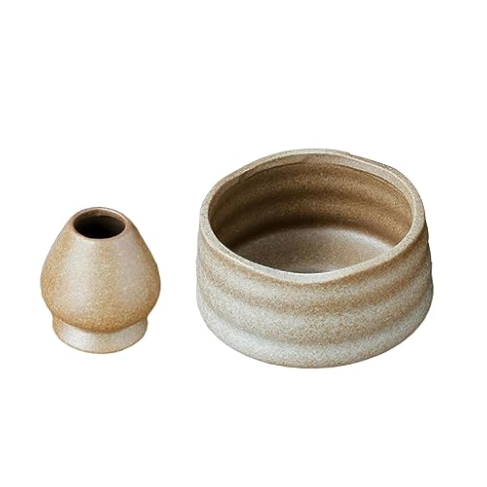 Ceramic Matcha Bowls with Whisk Holder Handmade